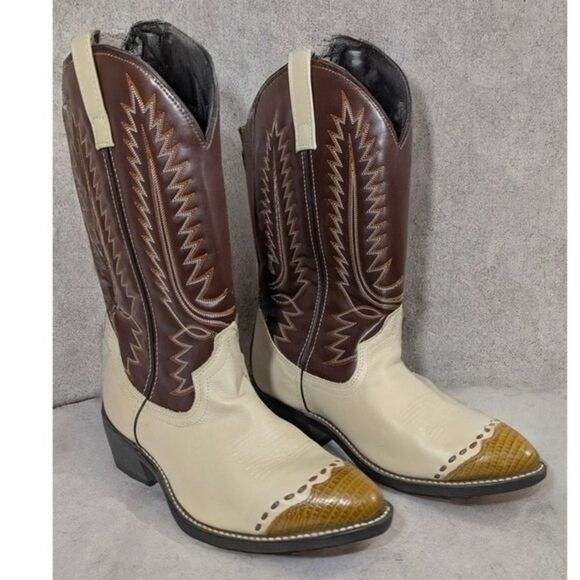 Laredo Flagstaff Collection Wingtip Western Boot Men's 8.5 (EW) 61161 Calf High - Picture 1 of 9